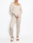 Seamless All in One Jumpsuit in Beige