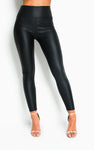 Vegan Leather Leggings in Black
