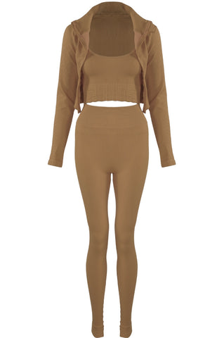 Active 3 Piece Set in Tan