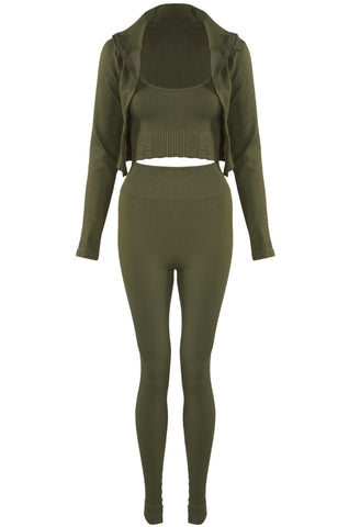 Active 3 Piece Set in Khaki